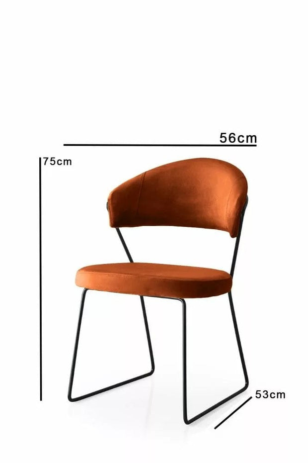 Set di 2 sedie da pranzo in velluto MN - 887 V2 Ruggine (2)