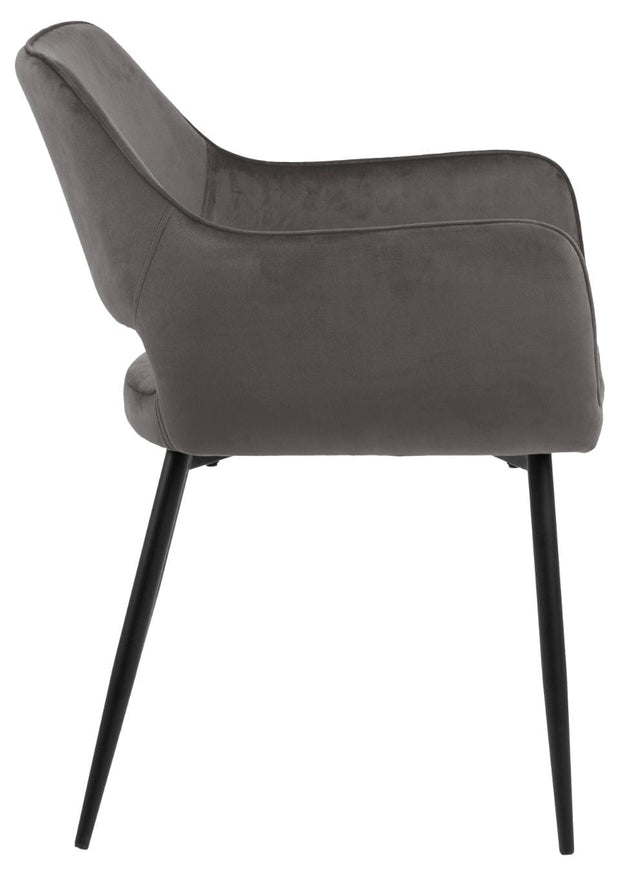 Set di 2 sedie da pranzo in velluto Ranja Grigio (4)