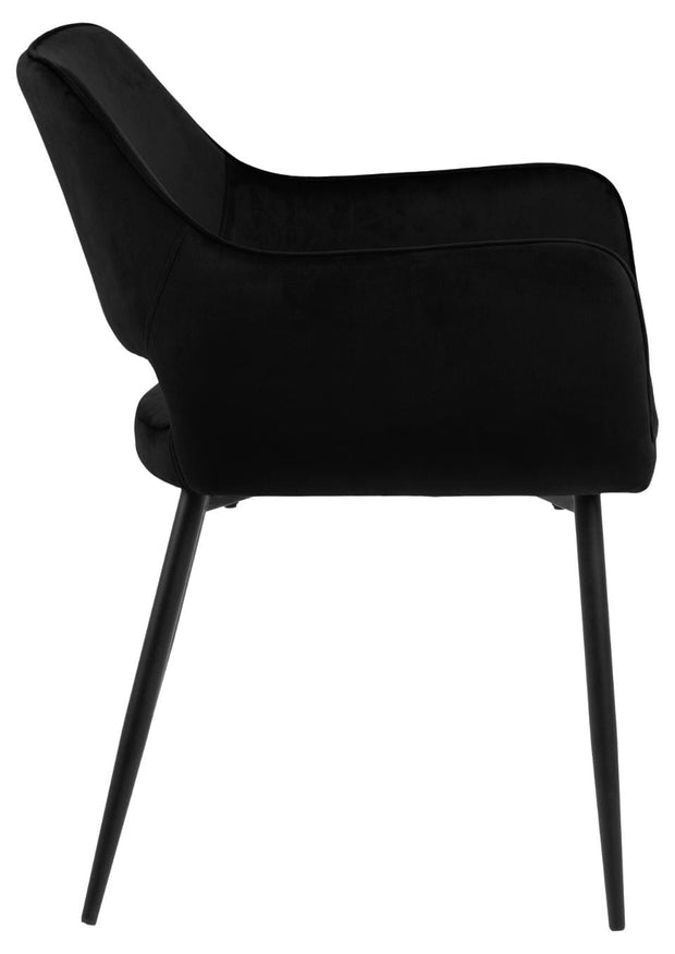 Set di 2 sedie da pranzo in velluto Ranja Nero (2)