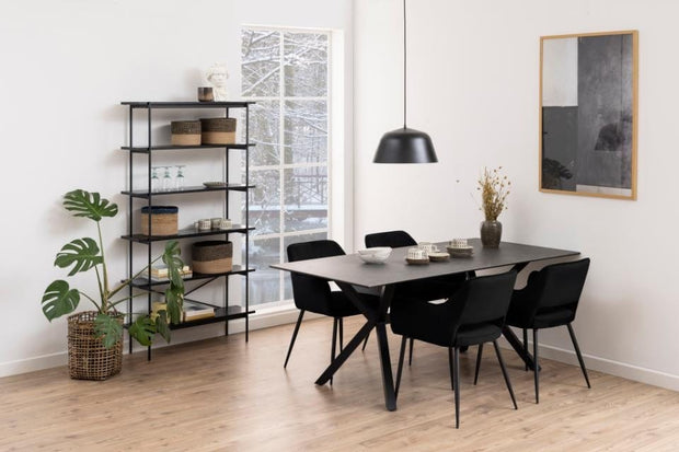 Set di 2 sedie da pranzo in velluto Ranja Nero (5)