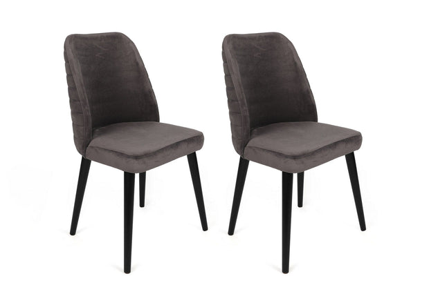 Set di 2 sedie da pranzo in velluto Tutku 301-V2 Antracite