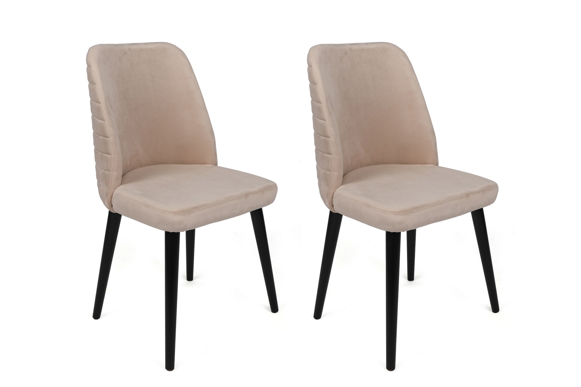 Set di 2 sedie da pranzo in velluto Tutku 306-V2 Crema