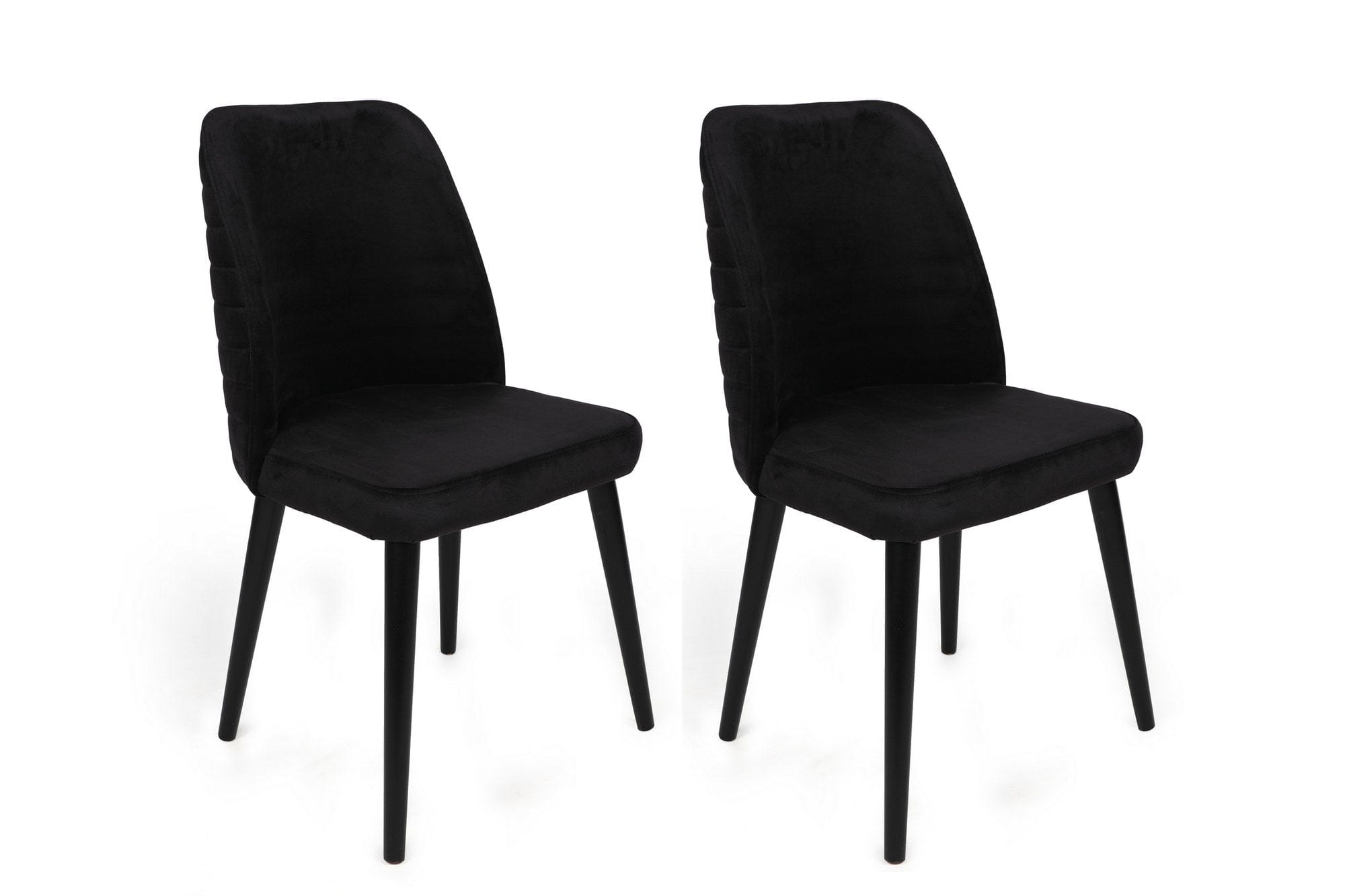 Set di 2 sedie da pranzo in velluto Tutku 311-V2 Nero