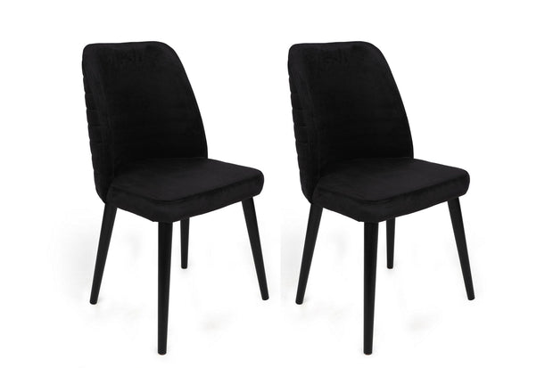 Set di 2 sedie da pranzo in velluto Tutku 311-V2 Nero