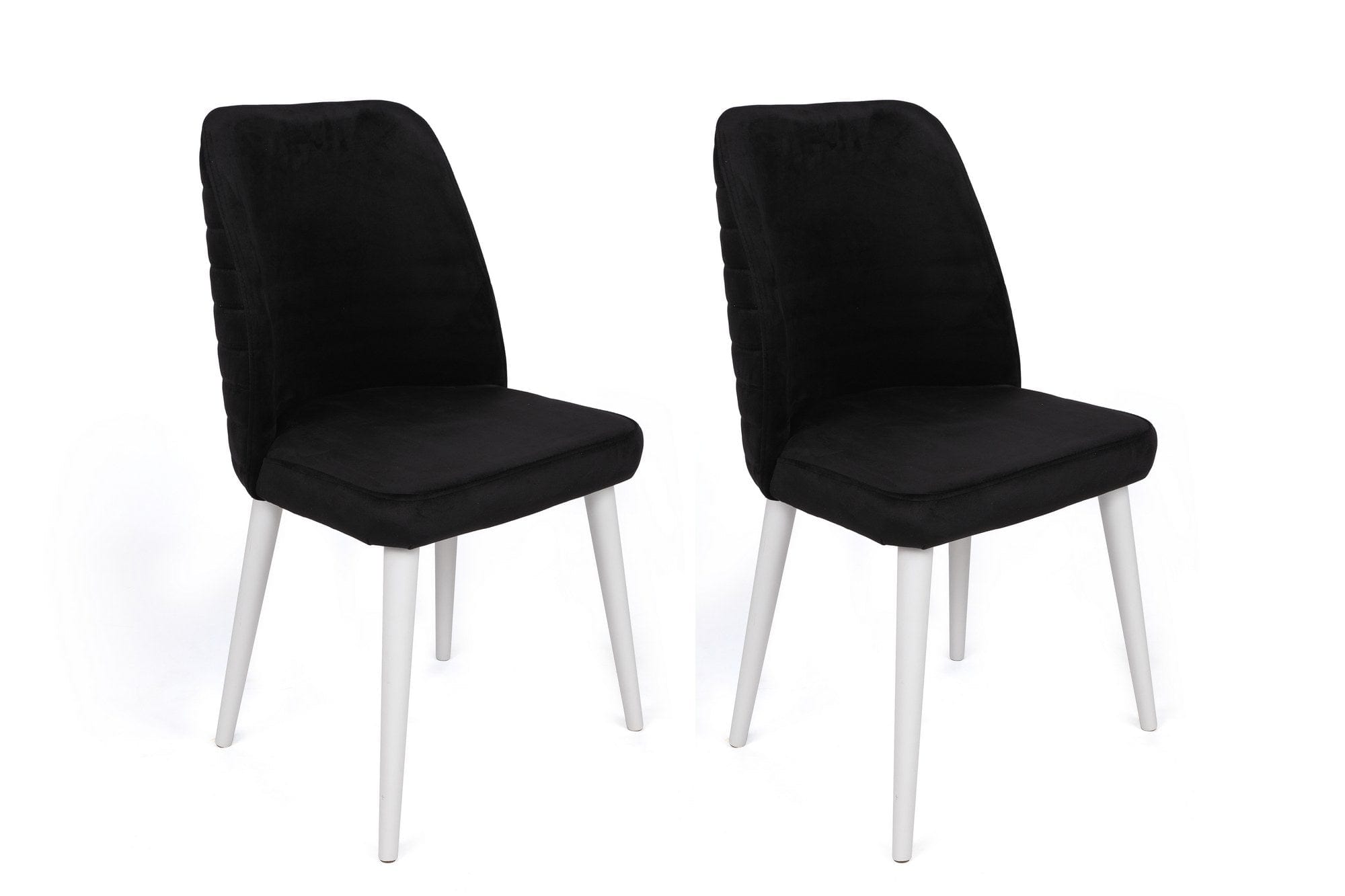 Set di 2 sedie da pranzo in velluto Tutku 331-V2 Nero