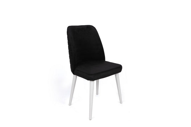 Set di 2 sedie da pranzo in velluto Tutku 331-V2 Nero (1)