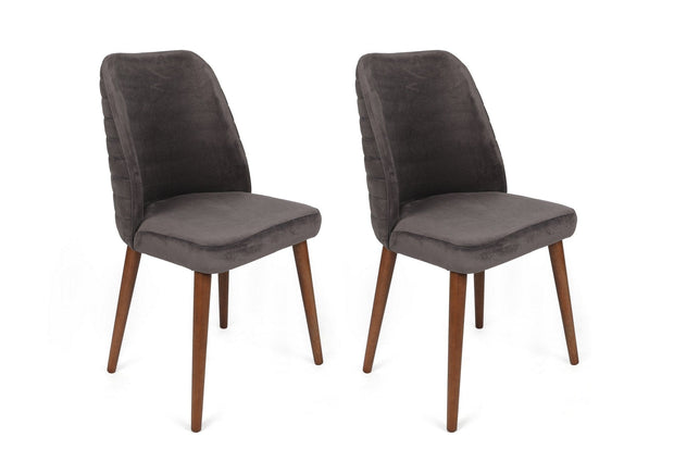 Set di 2 sedie da pranzo in velluto Tutku 341-V2 Antracite