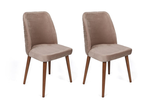 Set di 2 sedie da pranzo in velluto Tutku 344-V2 Beige