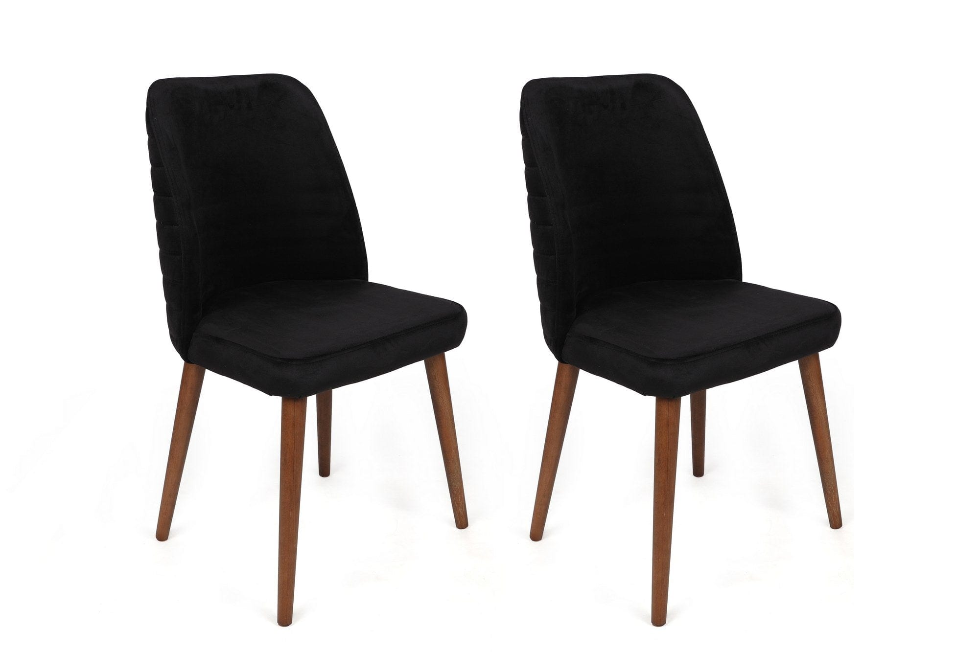 Set di 2 sedie da pranzo in velluto Tutku 351-V2 Nero