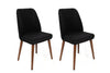 Set di 2 sedie da pranzo in velluto Tutku 351-V2 Nero