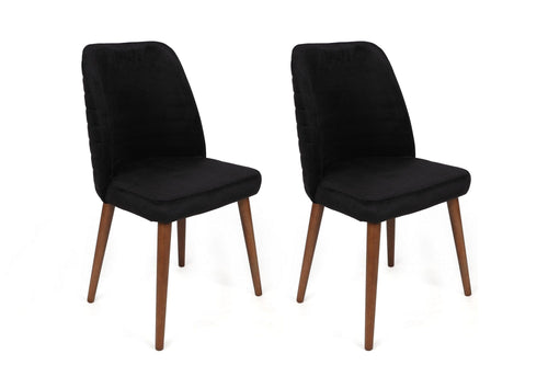 Set di 2 sedie da pranzo in velluto Tutku 351-V2 Nero