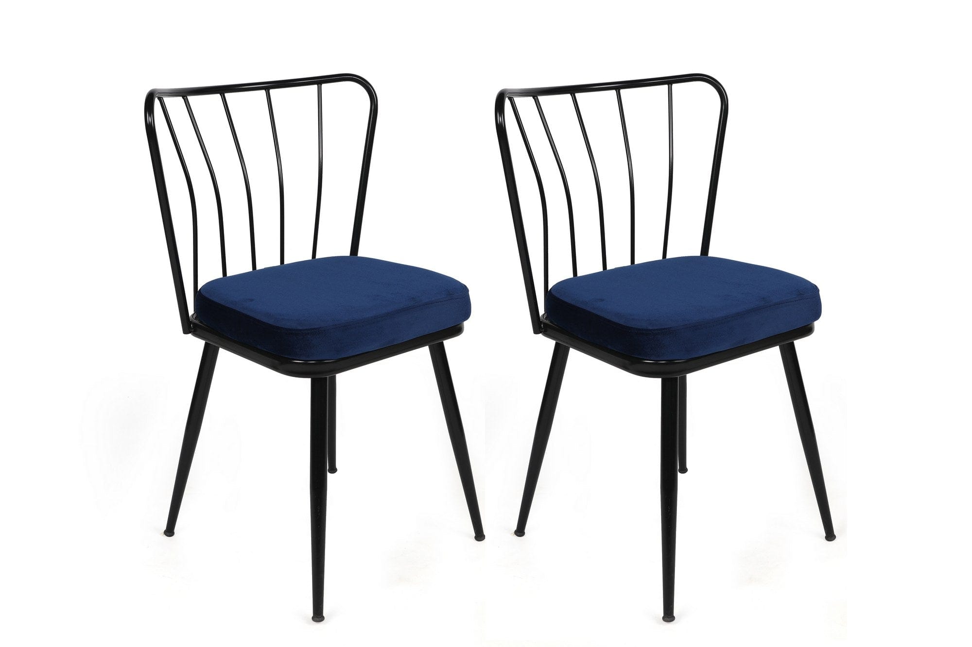 Set di 2 sedie da pranzo in velluto Yıldız-944 V2 Blu