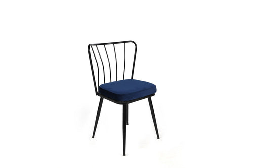 Set di 2 sedie da pranzo in velluto Yıldız-944 V2 Blu (1)