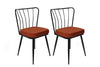 Set di 2 sedie da pranzo in velluto Yıldız-945 V2 Ruggine