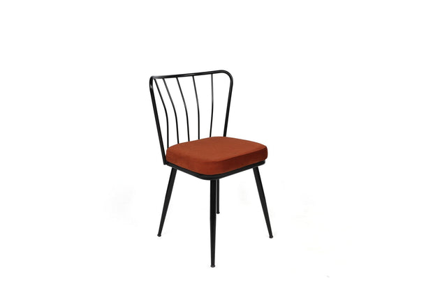 Set di 2 sedie da pranzo in velluto Yıldız-945 V2 Ruggine (1)
