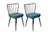 Set di 2 sedie da pranzo in velluto Yıldız-952 V2 Blu