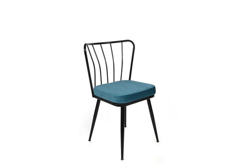 Set di 2 sedie da pranzo in velluto Yıldız-952 V2 Blu (1)