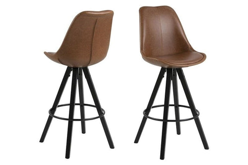 Set di 2 sgabelli da bar in ecopelle Dima Marrone