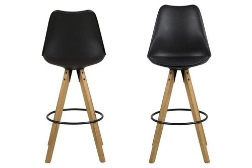 Set di 2 sgabelli da bar in ecopelle Dima Nero (1)
