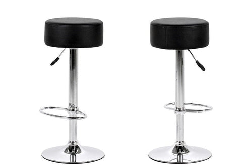 Set di 2 sgabelli da bar in ecopelle Dumpling Nero