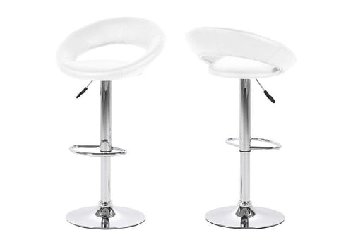 Set di 2 sgabelli da bar in ecopelle Plump Bianco