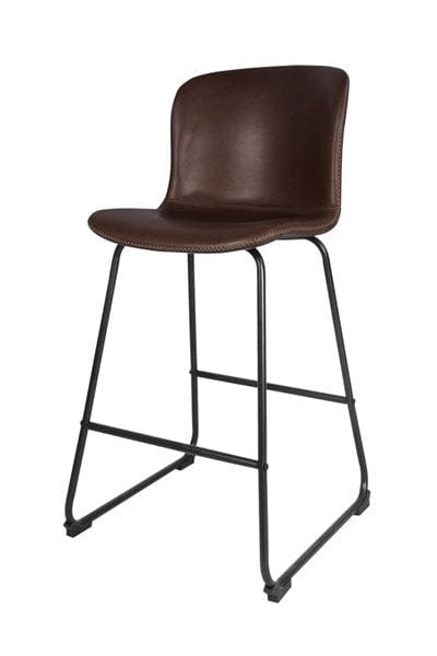 Set di 2 sgabelli da bar in ecopelle Story Marrone