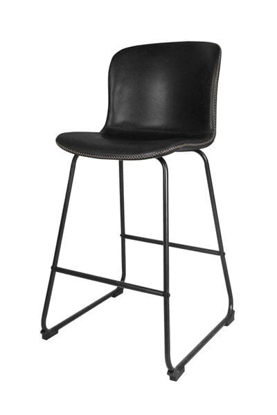 Set di 2 sgabelli da bar in ecopelle Story Nero