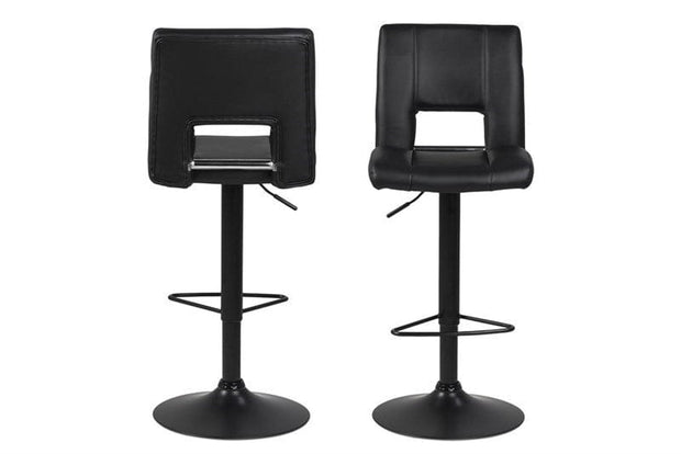Set di 2 sgabelli da bar in ecopelle Sylvia Nero (1)