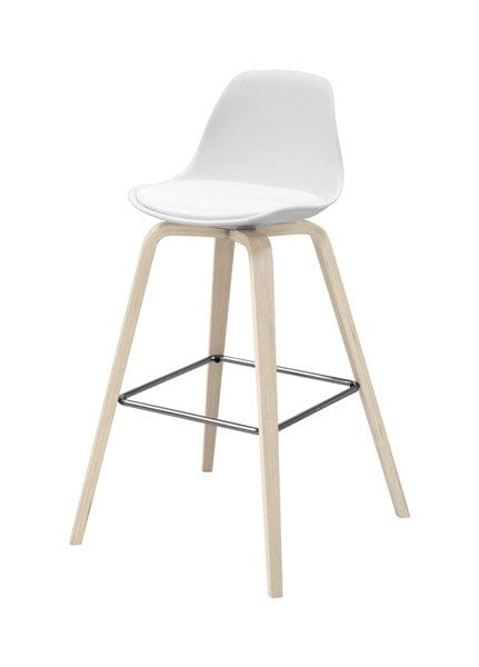 Set di 2 sgabelli da bar in ecopelle Zaki Bianco