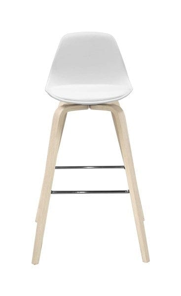 Set di 2 sgabelli da bar in ecopelle Zaki Bianco (1)