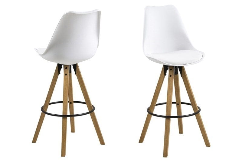 Set di 2 sgabelli da bar in plastica Dima Bianco