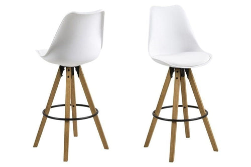 Set di 2 sgabelli da bar in plastica Dima Bianco