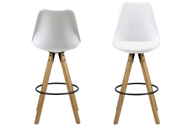 Set di 2 sgabelli da bar in plastica Dima Bianco (1)