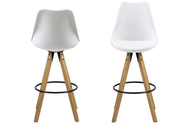 Set di 2 sgabelli da bar in plastica Dima Bianco (1)