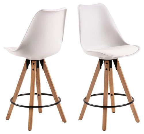 Set di 2 sgabelli da bar in plastica Dima Bianco