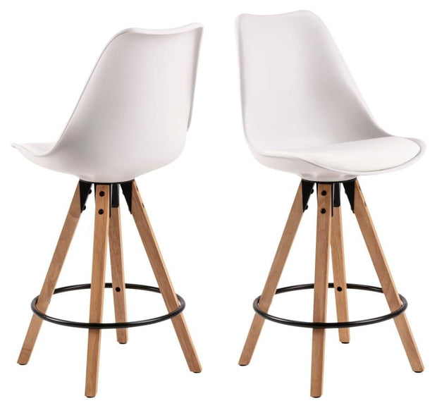 Set di 2 sgabelli da bar in plastica Dima Bianco