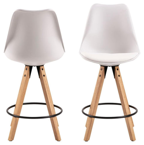 Set di 2 sgabelli da bar in plastica Dima Bianco (1)
