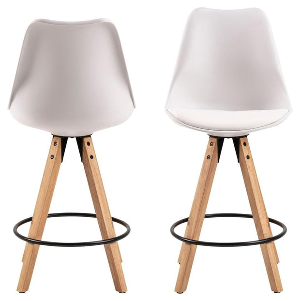 Set di 2 sgabelli da bar in plastica Dima Bianco (1)