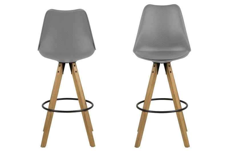 Set di 2 sgabelli da bar in plastica Dima Grigio