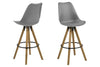 Set di 2 sgabelli da bar in plastica Dima Grigio (2)