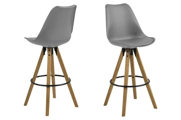 Set di 2 sgabelli da bar in plastica Dima Grigio (2)