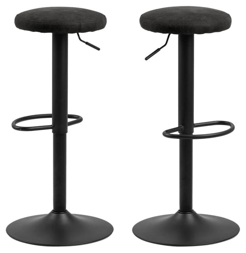 Set di 2 sgabelli da bar in tessuto Finch Antracite