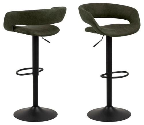 Set di 2 sgabelli da bar in tessuto Grace Verde
