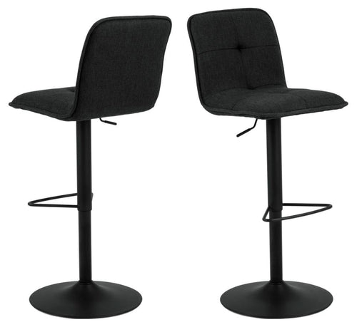 Set di 2 sgabelli da bar in tessuto Hellen Antracite
