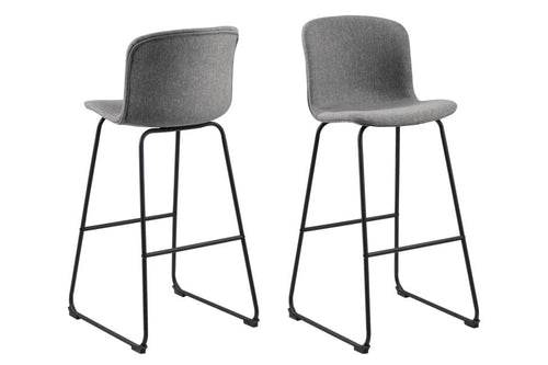 Set di 2 sgabelli da bar in tessuto Story Grigio