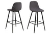 Set di 2 sgabelli da bar in tessuto Wilma Grigio