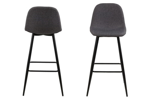 Set di 2 sgabelli da bar in tessuto Wilma Grigio (1)