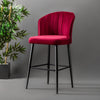 Set di 2 sgabelli da bar in velluto Rubi Bordeaux