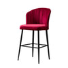 Set di 2 sgabelli da bar in velluto Rubi Bordeaux (2)