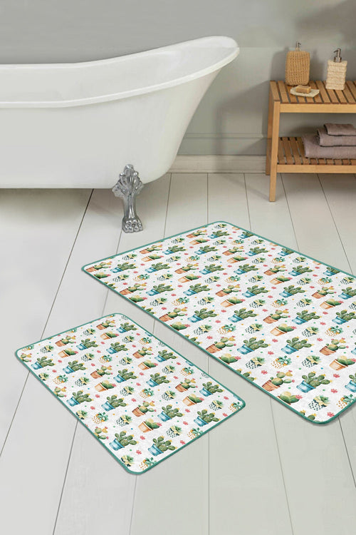 Set di 2 Tappetini da bagno antiscivolo Ali BPS149 Rectangle Multicolore, 100 x 60 cm / 60 x 50 cm